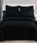 Комплект постельного белья с одеялом "King Stripe", Черный