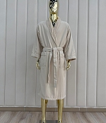 Халат классический, 30% Хлопок, 70% Вискоза, Бежевый