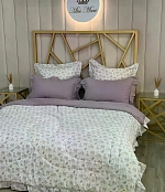 Комплект постельного белья с одеялом "Premium cotton",Белый Сиреневый