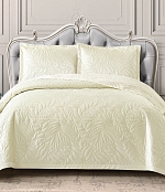 Покрывало Итальянский велюр, Молочный беж, Белый