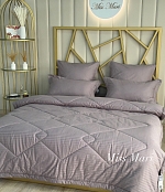 Комплект постельного белья с одеялом "Luxury Classic Collection Strip Cotton", Сирень