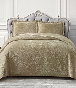 Покрывало Итальянский велюр, Коричневый, Бежевый