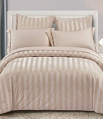 Комплект постельного белья с одеялом "King Stripe", Капучино