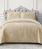 Покрывало Итальянский велюр, Бежевый, Кремовый