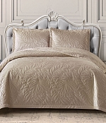 Покрывало Итальянский велюр, Коричневый, Белый