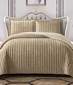 Покрывало Итальянский велюр, Кремовый, Коричневый