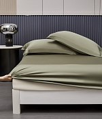 Простынь на резинке и две наволочки Tencel, Хаки