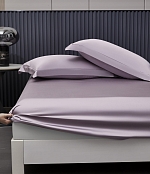 Простынь на резинке и две наволочки Tencel, Сиреневый